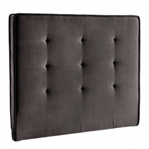 CLIFTON sänggavel 160 cm Mörkgrå/svart piping