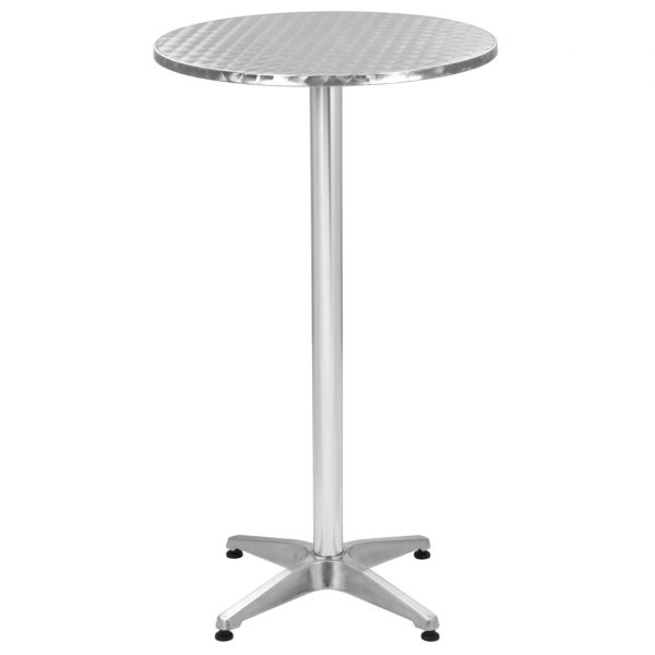 vidaXL Hopfällbart trädgårdsbord silver 60x(70-110) cm aluminium