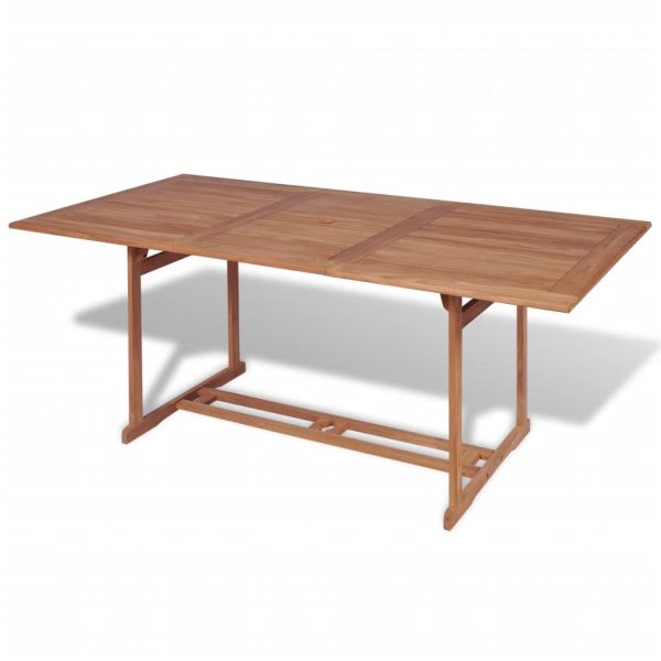 vidaXL Trädgårdsbord 180x90x75 cm massiv teak