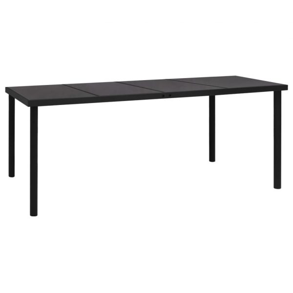 vidaXL Trädgårdsbord 190x90x74 cm svart stål