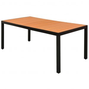 vidaXL Trädgårdsbord brun 185x90x74 cm aluminium och WPC