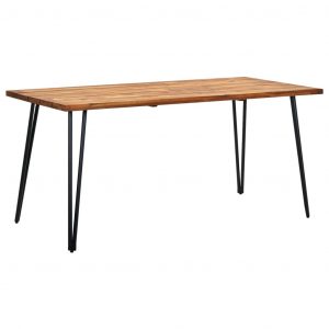 vidaXL Trädgårdsbord med hårnålsben 160x80x75 cm massivt akaciaträ