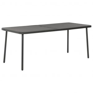 vidaXL Trädgårdsbord mörkgrå 180x83x72 cm stål