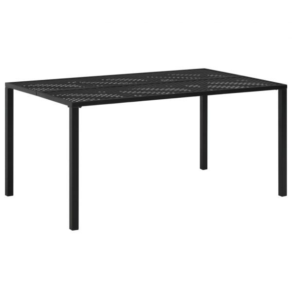 vidaXL Trädgårdsbord svart 150x90x72 cm stål