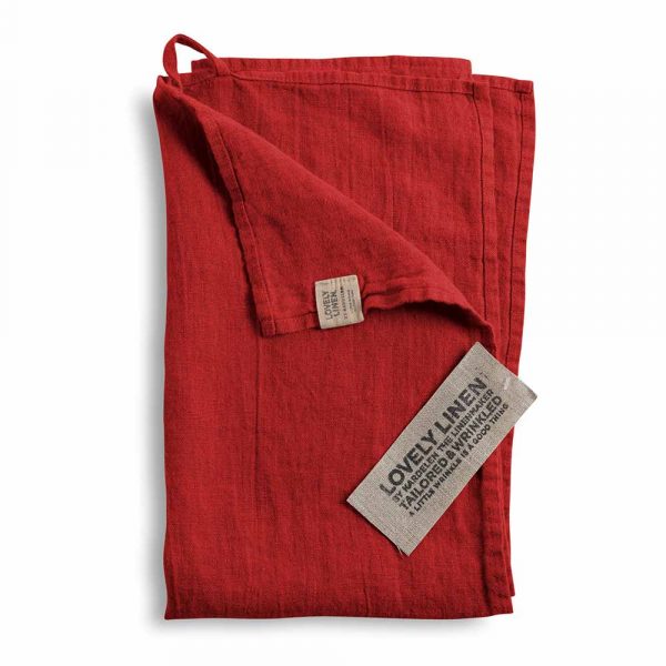 Lovely Linen Lovely Handduk 35×50 Röd