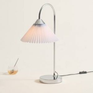 FLORENCE bordslampa Krom/ljusblå