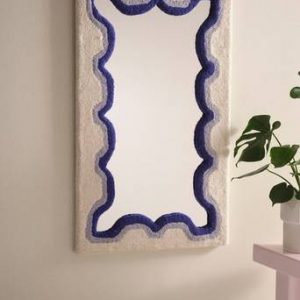 FRANKY spegel – 120 cm Vit/blå