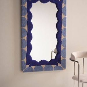 FRIZZ spegel – 120 cm Blå/vit