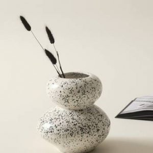 STONE vas – höjd 24,5 cm Vit/svart