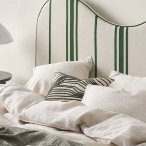 STRÅHOLMEN sänggavel 180 cm Beige/Grön
