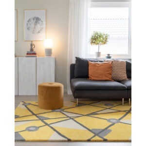 Geometry yellow – handtuftad matta