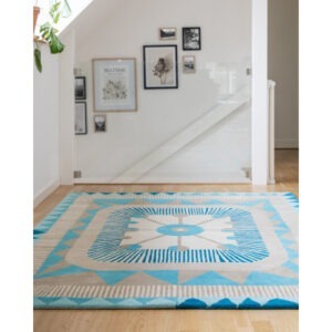 Zigzag blue – handtuftad matta