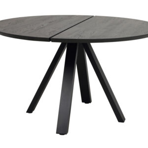 CARRADALE matbord Ø130 svart ek V-ben