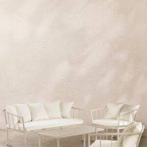 MENTON loungemöbel – 4 delar Beige/vita dynor