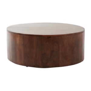 HUBLI soffbord med förvaring ø 90 cm Valnötsbrun