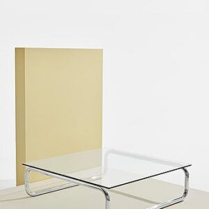 Lulu soffbord i glas och krom 100×100 cm