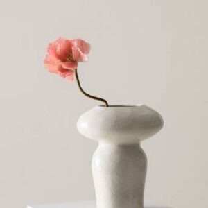 CLINTON vas – höjd 24 cm Naturvit