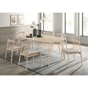 Florence matgrupp i whitewash rektangulärt matbord med 6 st Florence stolar