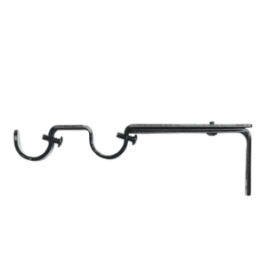 Gardinstångshållare – dubbel ø 19 mm Svart