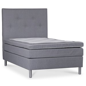 Kontinentalsäng Mariefred sängpaket 120 cm – Ljusgrå – Medium