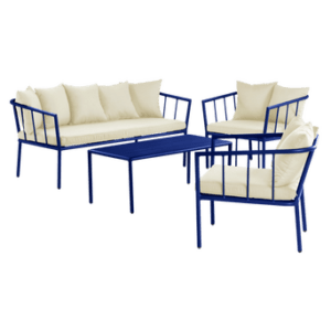 MENTON loungemöbel – 4 delar Kornblå