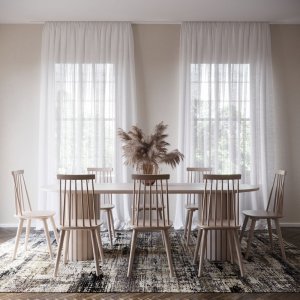 Matgrupp PiPi ovalt matbord 240 cm inkl 8 st Dalsland pinnstol – Whitewash + Fläckborttagare för möbler