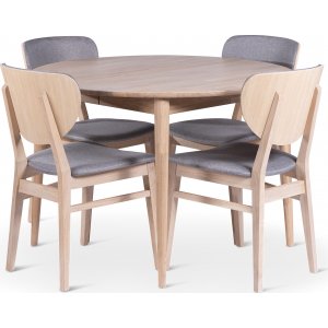 Odense matbord 110-150×110 cm med 4 st Fårö stolar