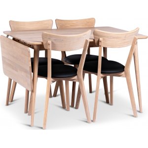 Odense matbord 120-160×80 cm med 4 st Eksjö stolar