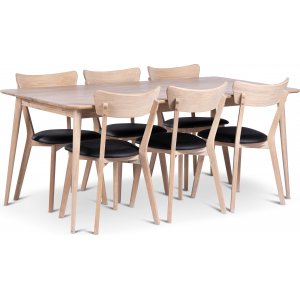 Odense matbord 180×90 cm med 6 st Eksjö stolar