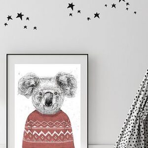Poster Winter Koala (Red)