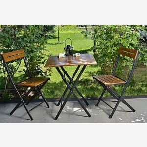 Trädgårdsset med bord och stolar (3 delar) Straight