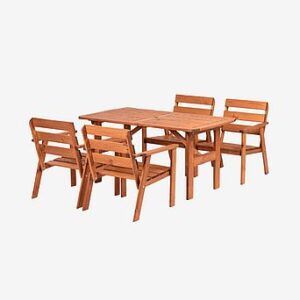 Utomhusmatgrupp bord och 4 stolar Honey