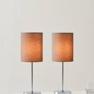 SETH bordslampa 2-pack Krom/brun