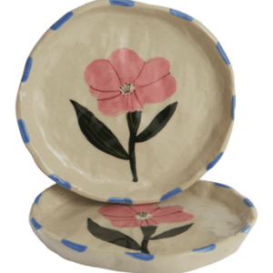 BOTANIC assiett 2-pack ø 17 cm White Pottery clay with hand painting