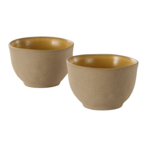 CARA kopp 2-pack Light brown black pottery