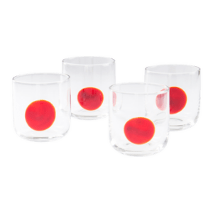 DART glas 4-pack Transparent/vinröd