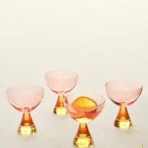 AYLA cocktailglas 4-pack Rosa/amber