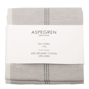 Aspegren – Pinstripes kökshandduk 50×70 cm silver gray