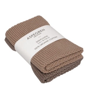 Aspegren – Solid disktrasa stickad 26×26 cm 2-pack mocha mousse