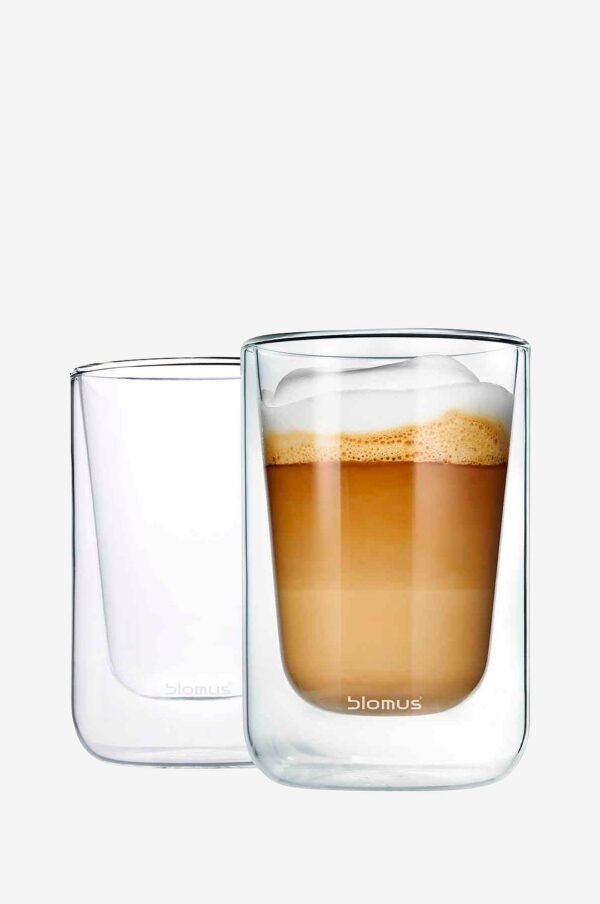 Blomus – Cappuccinoglas Nero 250 ml 2 pack – Transparent – Koppar & muggar – Från Homeroom