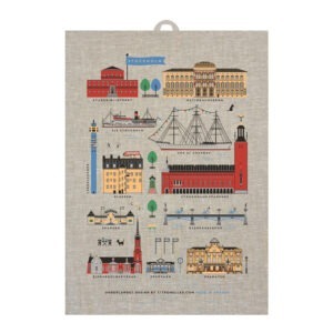 Citronelles – Stockholm City Kökshandduk 50×70 cm Beige/Multi