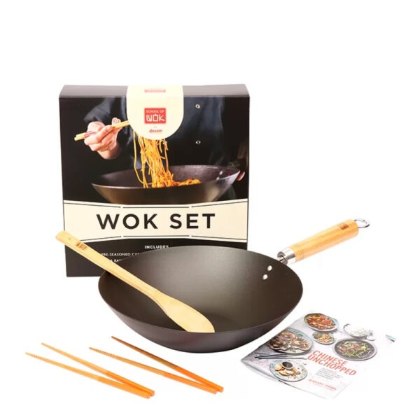 Dexam – School of Wok Pre-seasoned wokset svart