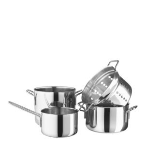 Eva Trio – Stainless Steel gryteset 4 delar med pastainsats