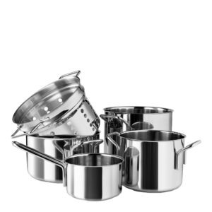 Eva Trio – Stainless Steel gryteset 5 delar med pastainsats