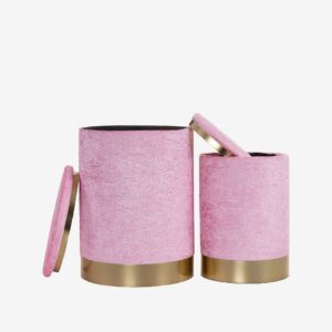 Hanah Home – Puff Set Comfort (2 delar) – Rosa – Fotpallar & puffar – Från Homeroom