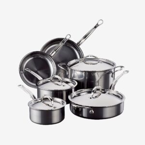 Hestan – Set 6 delar NanoBond gryta, stekpanna, traktörpanna – Krom – Grytor & kastruller – Från Homeroom