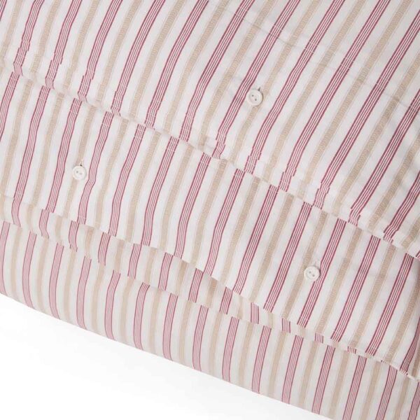 Lexington Dobby Striped Cotton Poplin Påslakanset 220×220 Röd