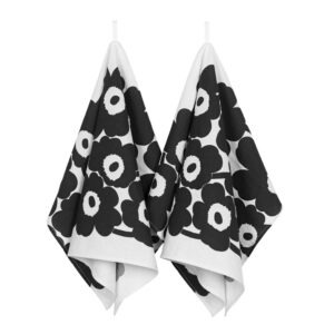 Marimekko – Unikko Kökshandduk 2-Pack Vit/svart