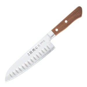 Sekiryu – Wood santokukniv med luftfickor 16,5 cm blank/natur