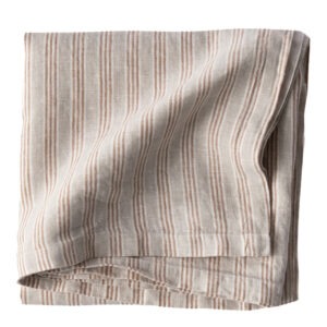 Tell Me More – Bordsduk Linne 175×175 cm Hazelnut Stripe